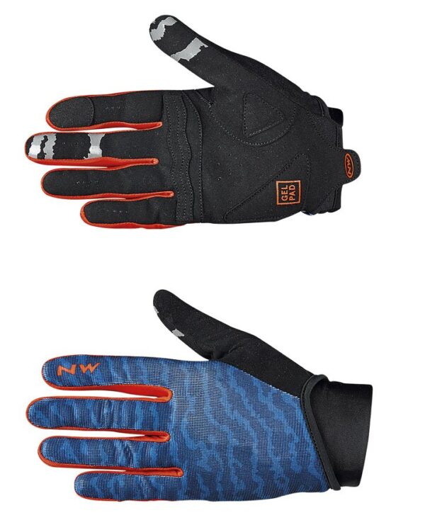 Рукавички велосипедні Northwave BLAZE 2 FULL GLOVES blue-lobster orange