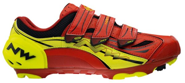 Туфлі велосипедні Northwave Велотуфли Rebel R3 red/yellow fluo