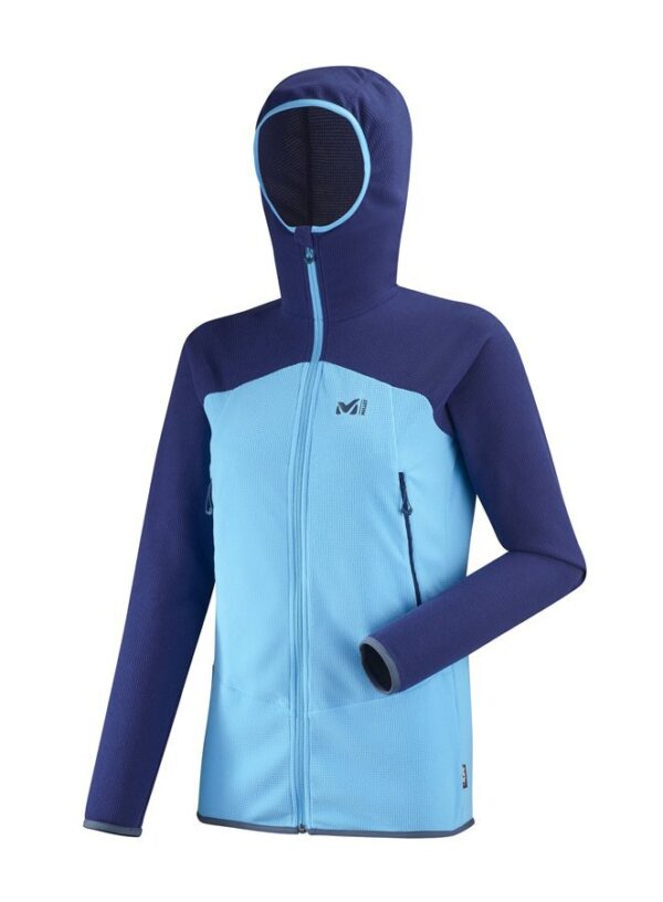 Кофти флісові Millet K LIGHTGRID HOODIE W light blue/blue dephts