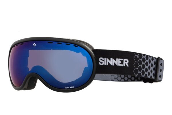 Окуляри маски Sinner VORLAGE matte black/ double full blue mirror